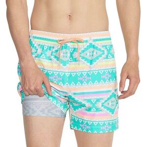 Chubbies Fuego Aztec 4’ Lined Swim Trunks